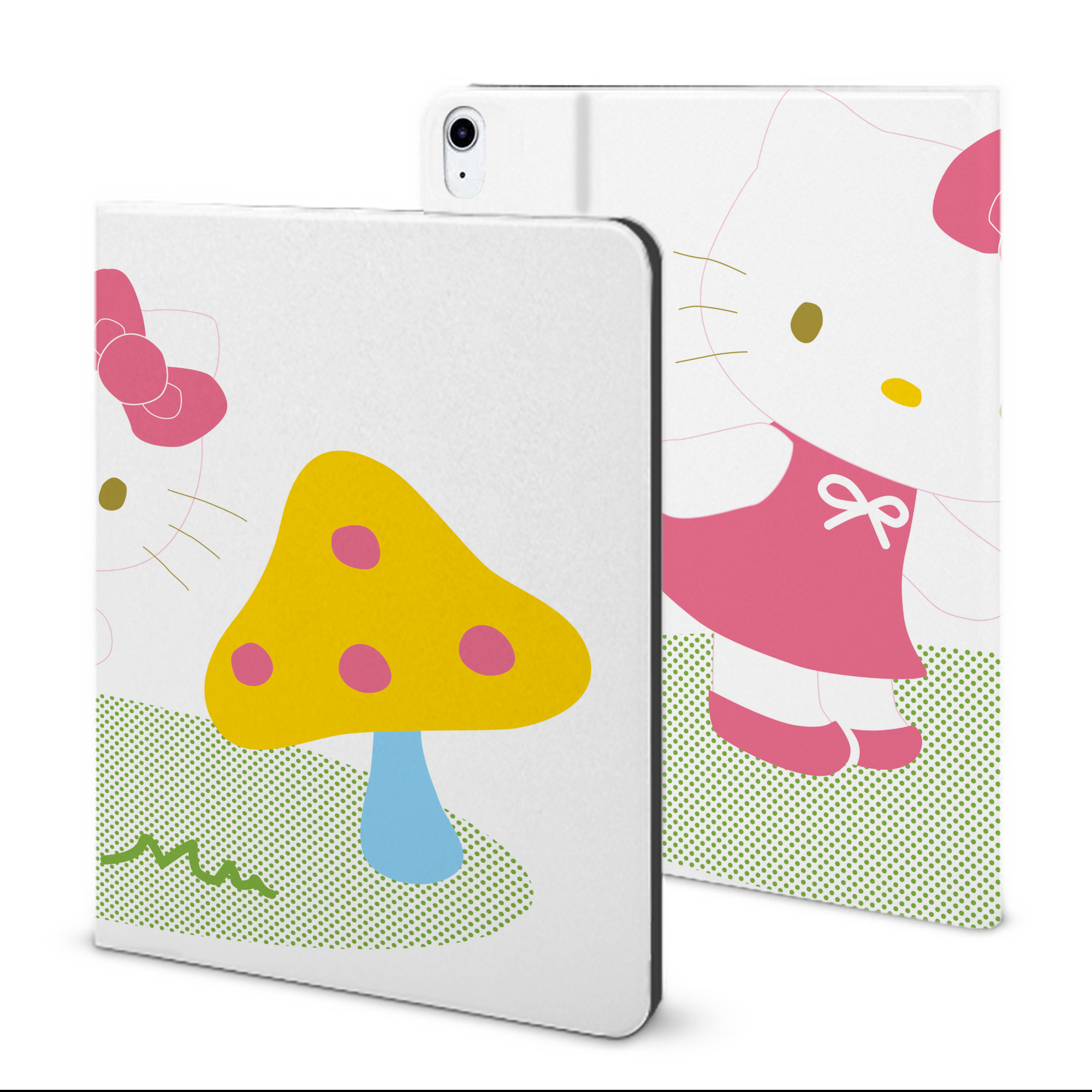 （画像用） Hello Kitty ハローキティ IPad ケース ブック型 PUレザー TPU 耐衝撃 軽量 薄型 ペン収納なし 全面保護 IPad 各モデル対応